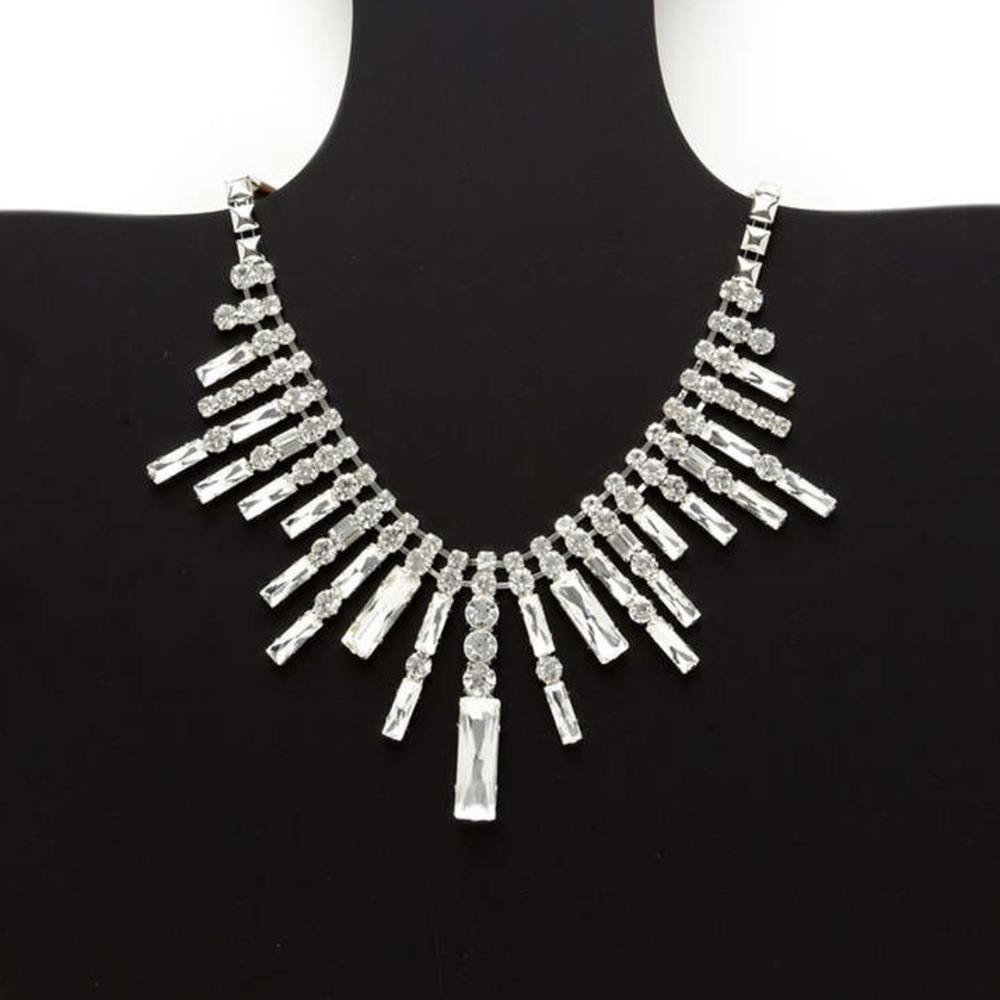 Cara Couture Crystal Bib Collar Necklace
